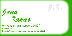 jeno kapus business card